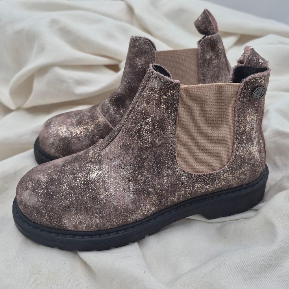 NEW Naturino Piccadilly Chelsea Boot dusty rose metallic little girl EU 27 US 10